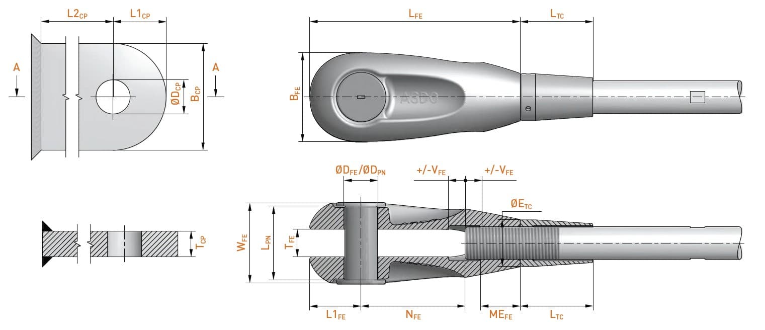 DIMENSIONAL DATA - Architectural structural tie bars